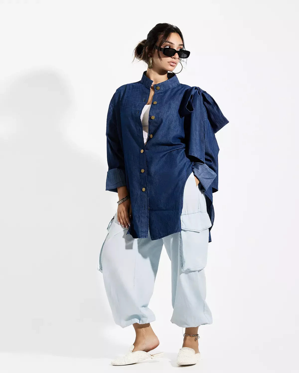 Bow Denim Shirt