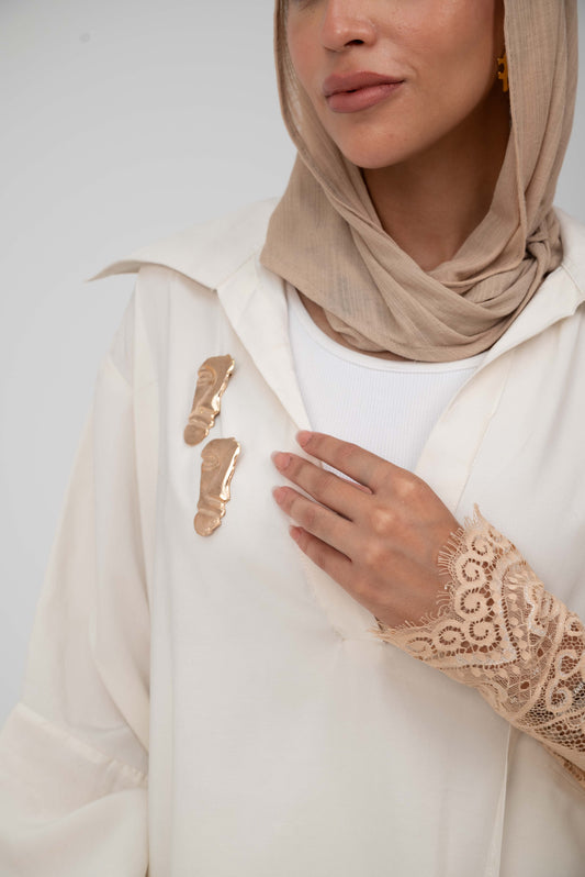 Camellia Blouse White - Rose Gold Lace