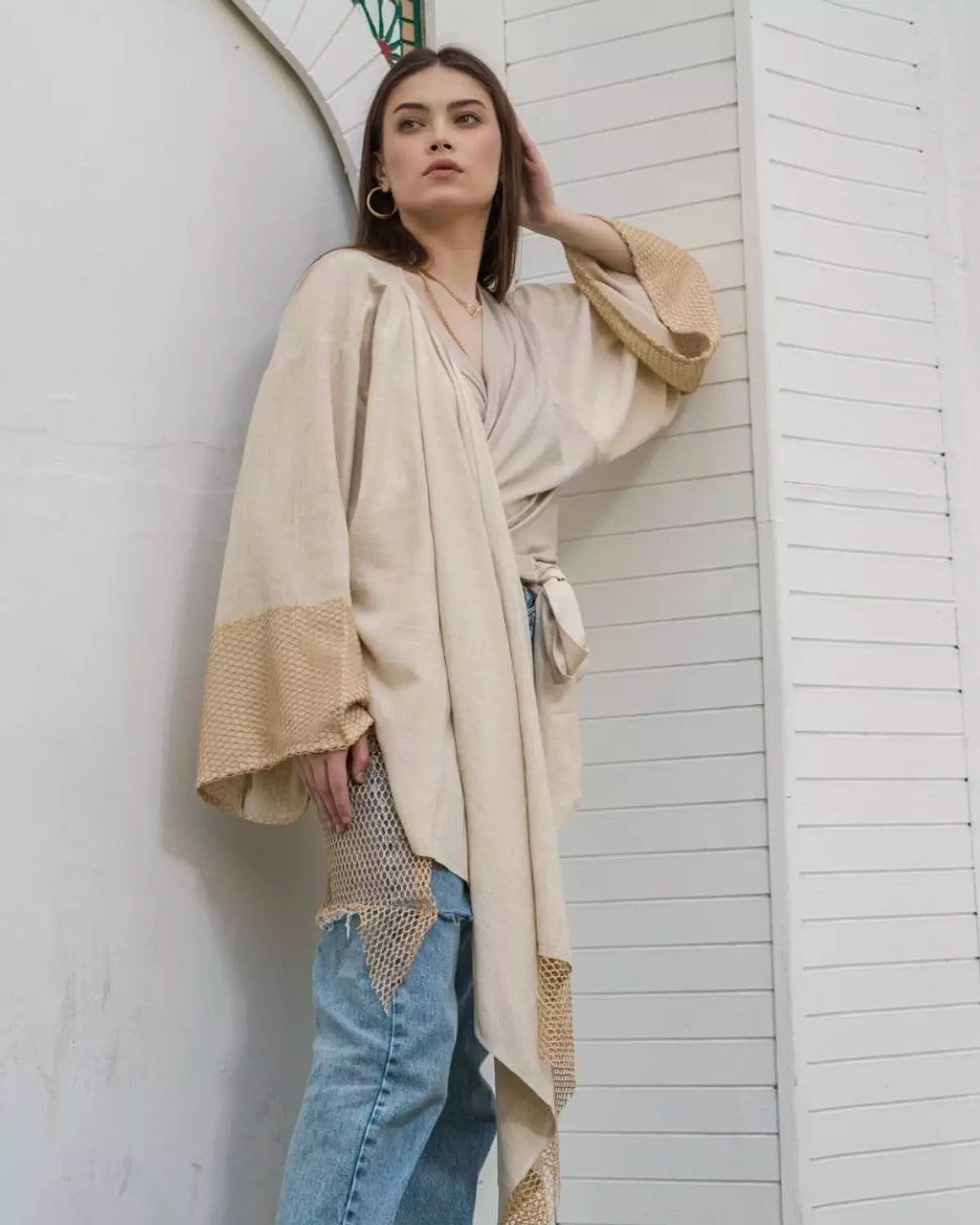 Beige Linen Top