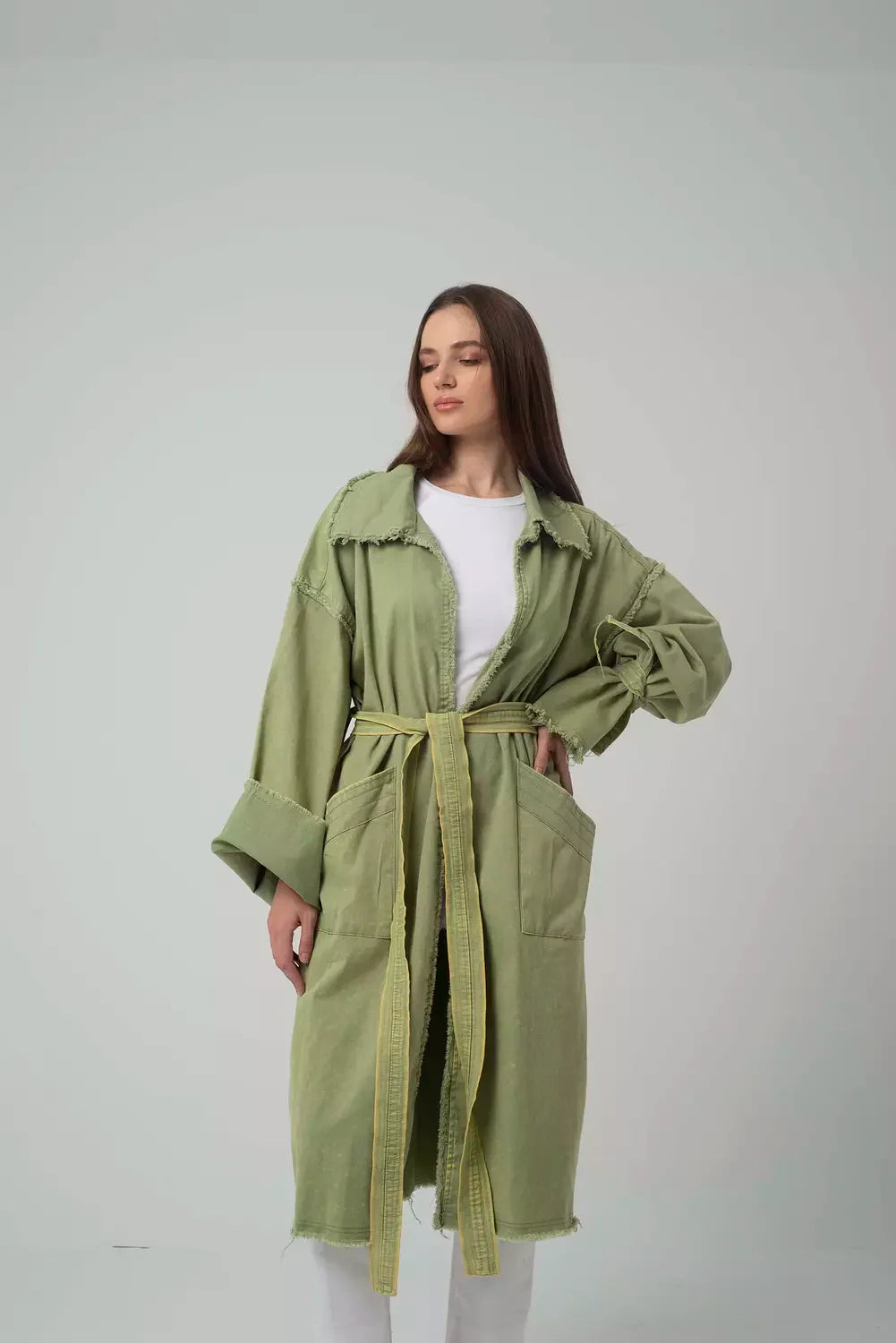 Green Denim Coat