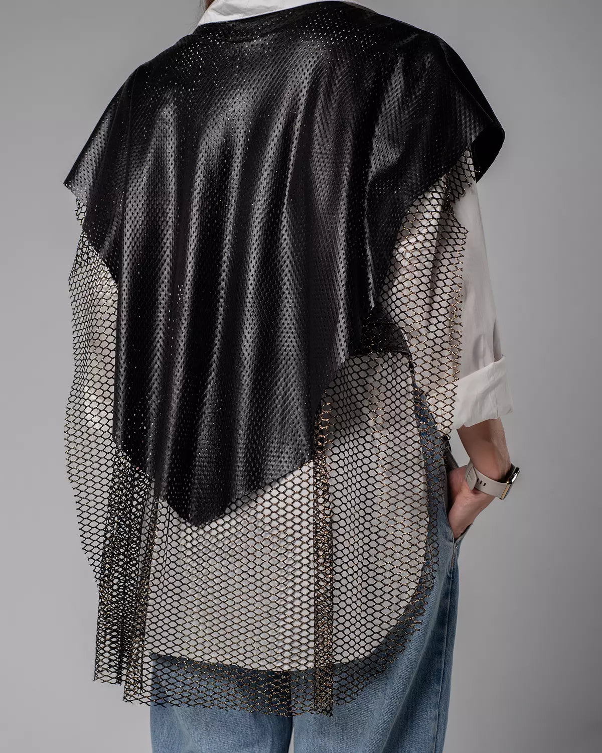 Net Leather Vest