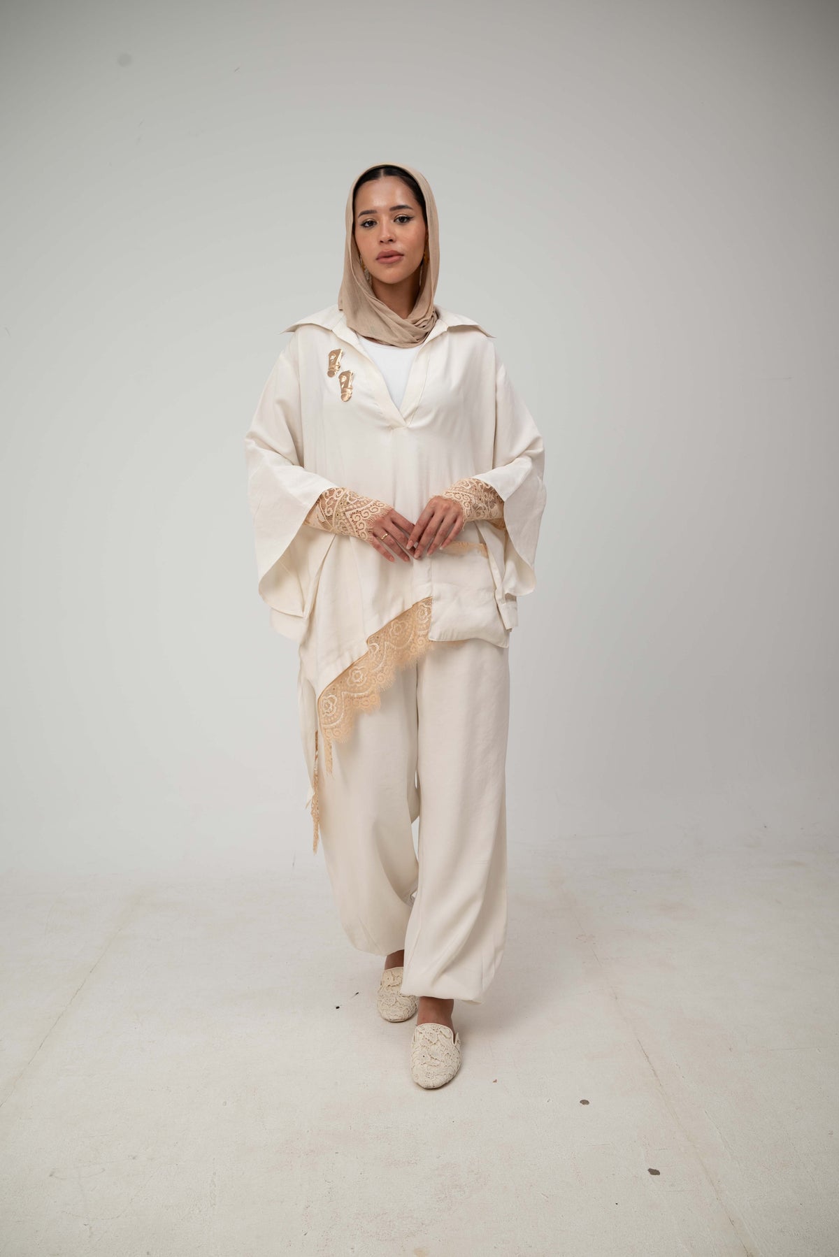 Camellia Blouse White - Rose Gold Lace