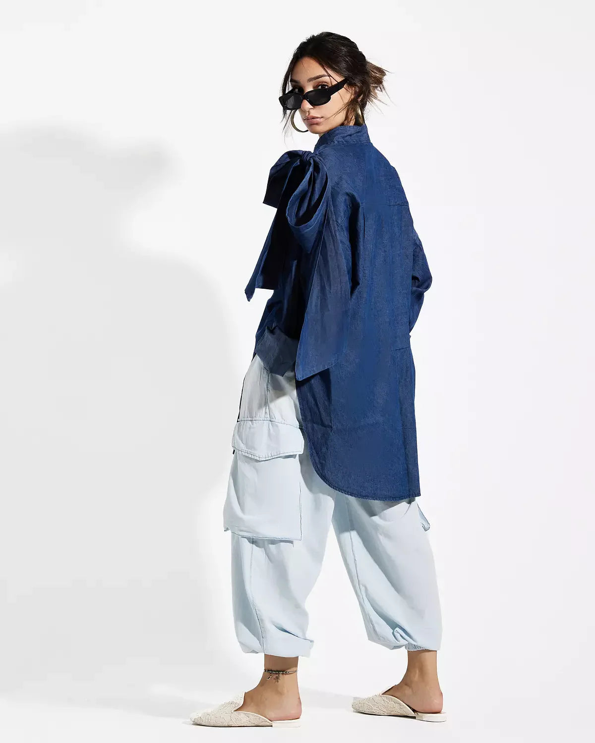 Bow Denim Shirt