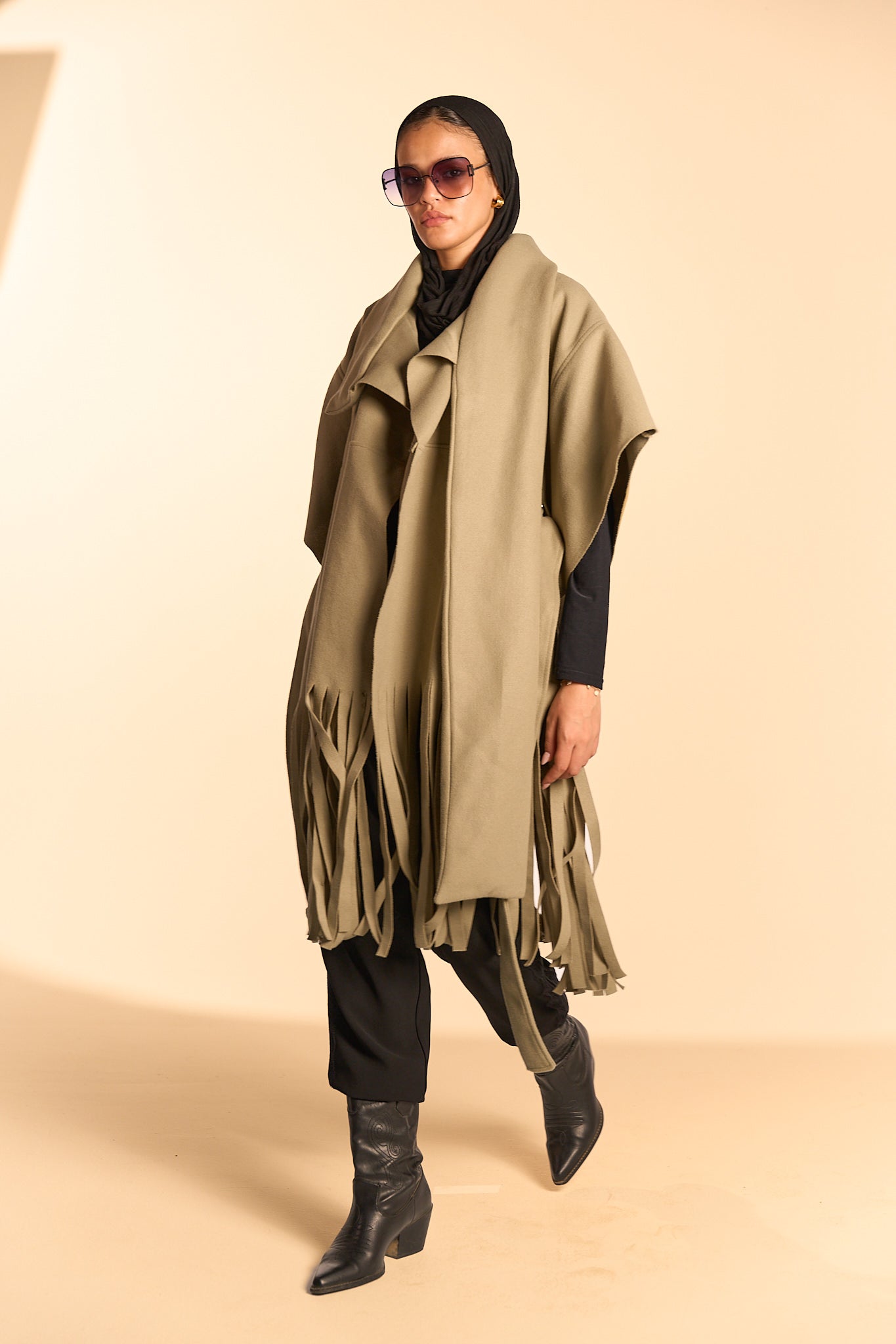 Fringe Cape - Mint Green