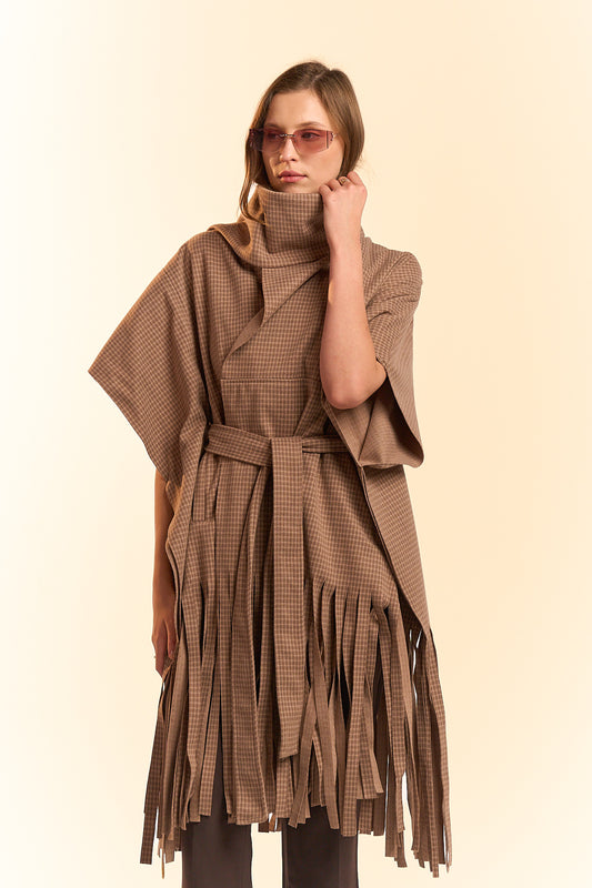 Fringe Cape - Brown