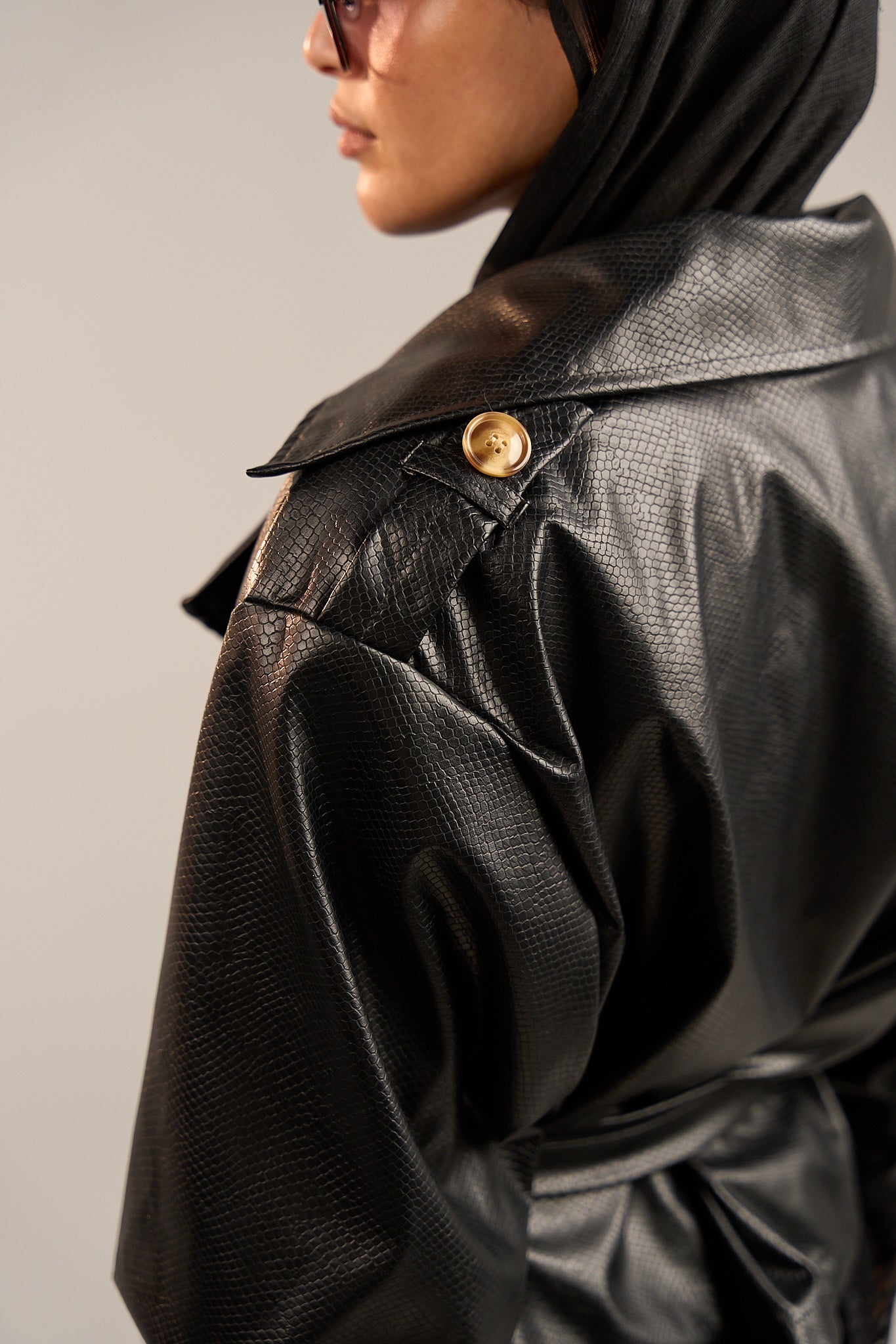 Lace Trench Coat - Black