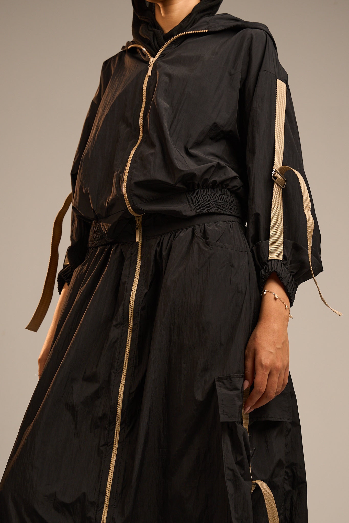 Reva Jacket - Black in Beige