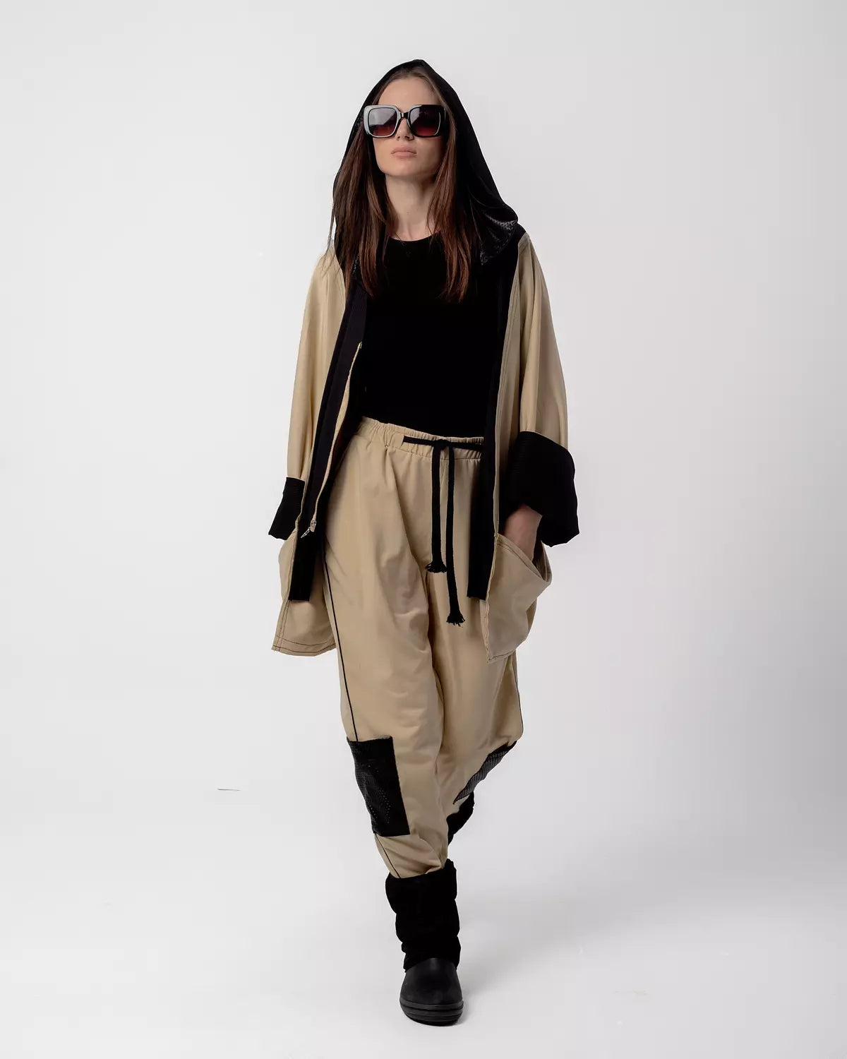 Beige & Black Tracksuit