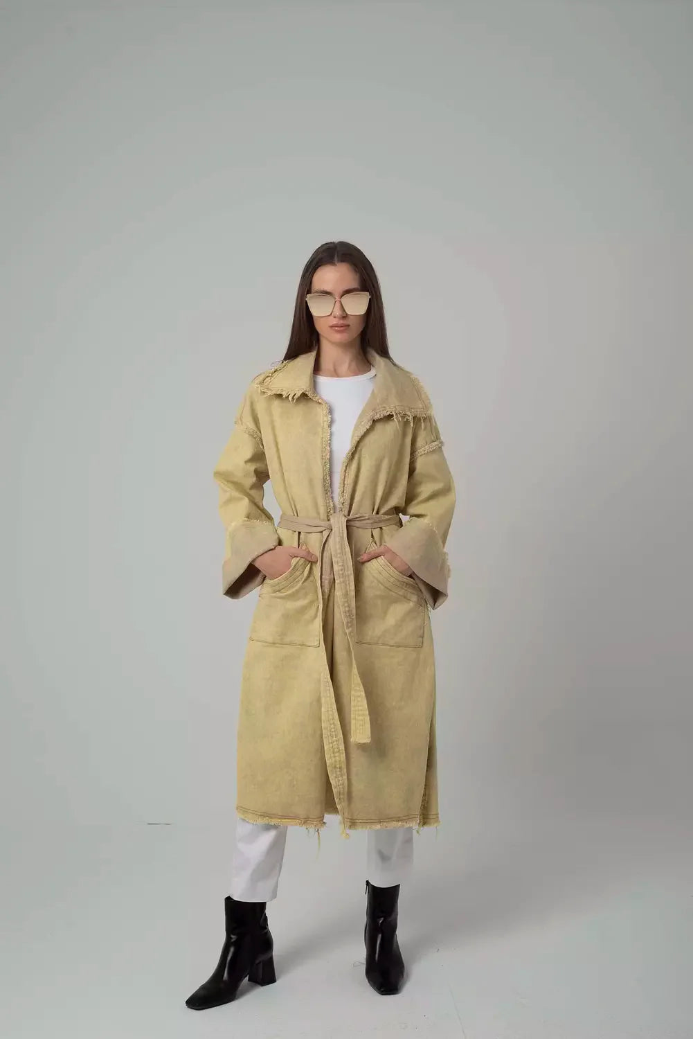 Beige Denim Coat