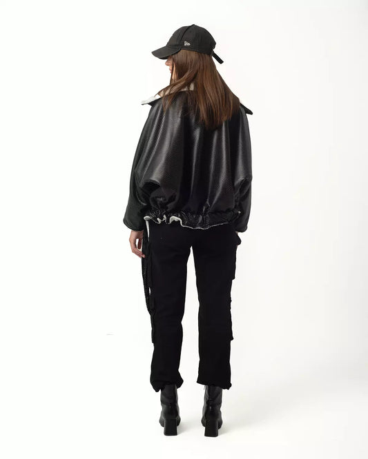 Leather Jacket with Grey Wool