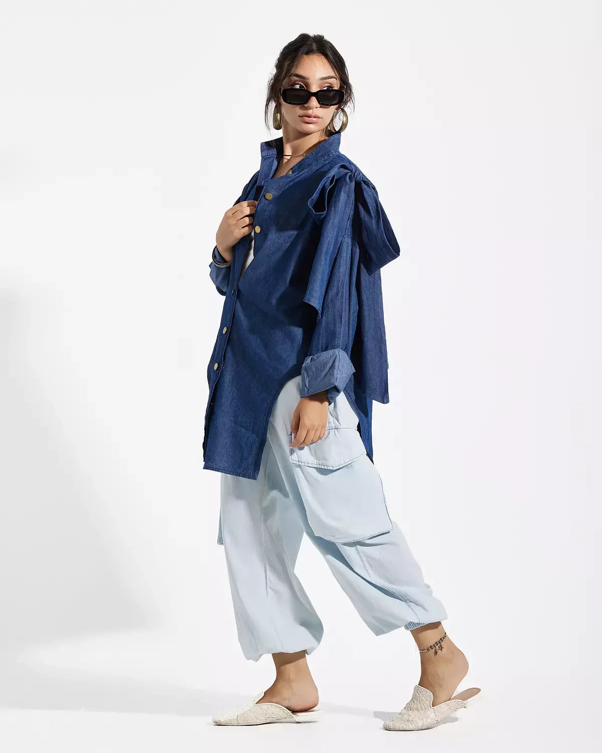 Bow Denim Shirt