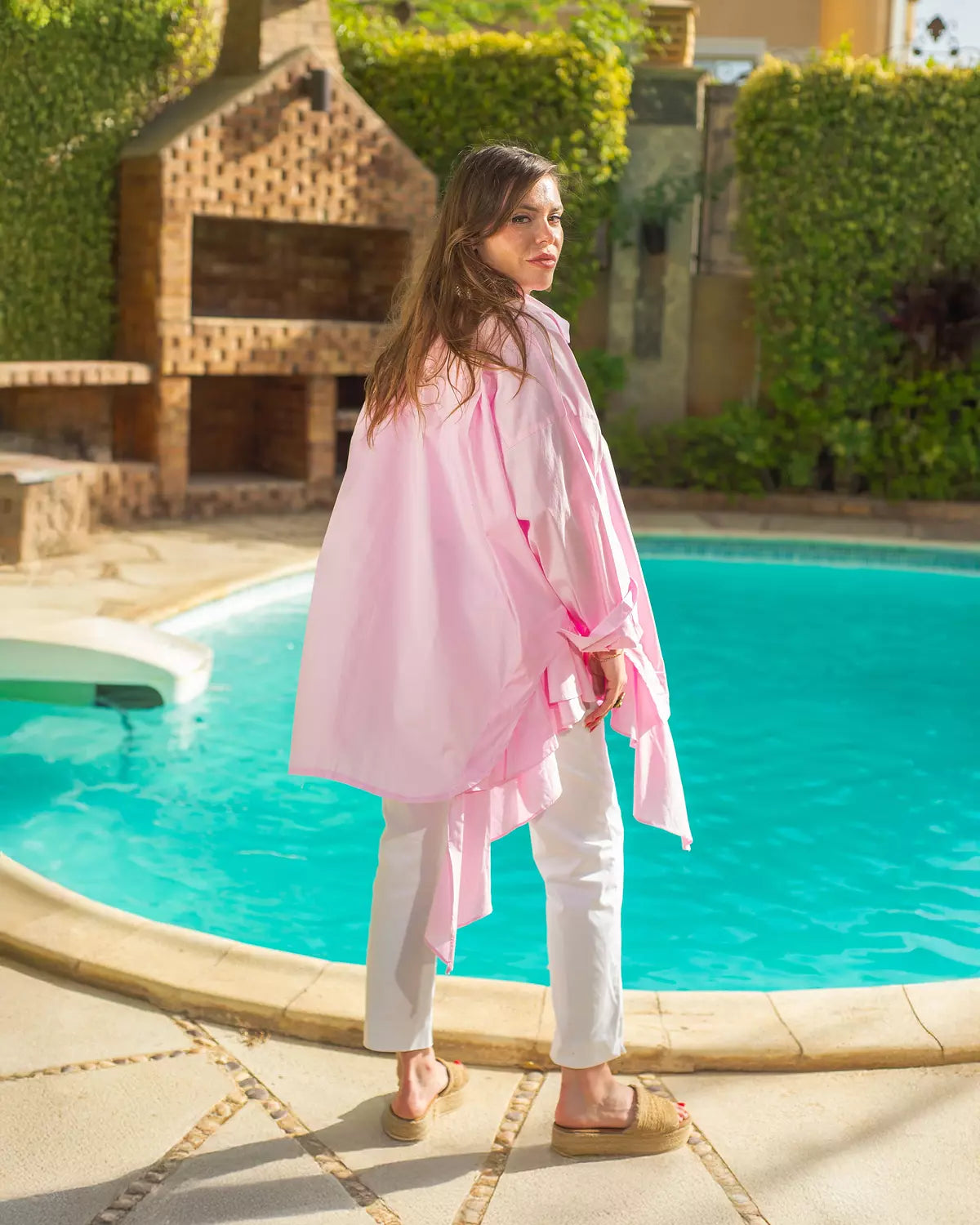 Pink Ruffle Shirt