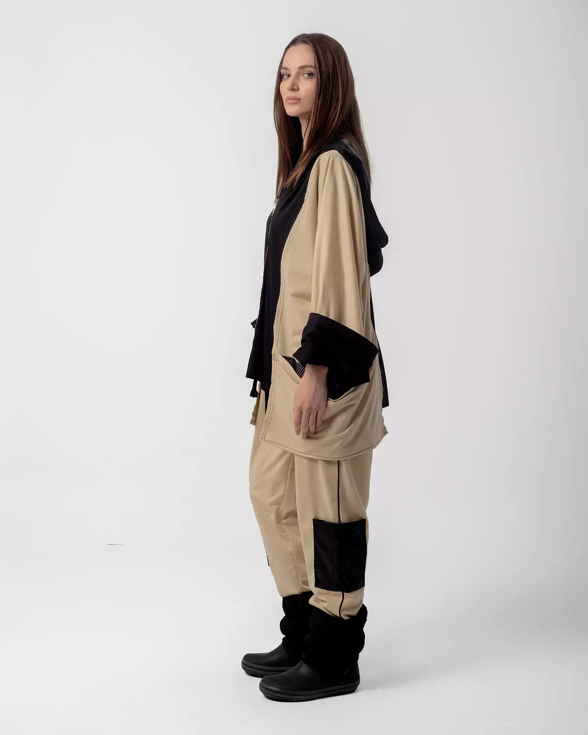 Beige & Black Tracksuit
