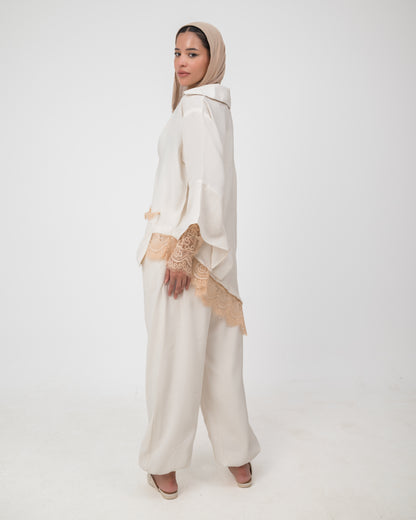 Camellia Set White-Rose Gold Lace