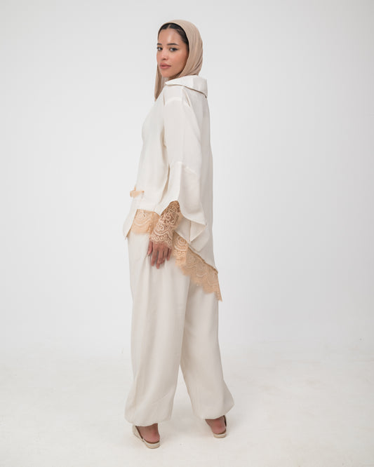 Camellia Set White-Rose Gold Lace