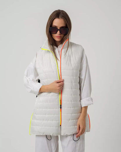 White Pump Vest With Funky Zipper