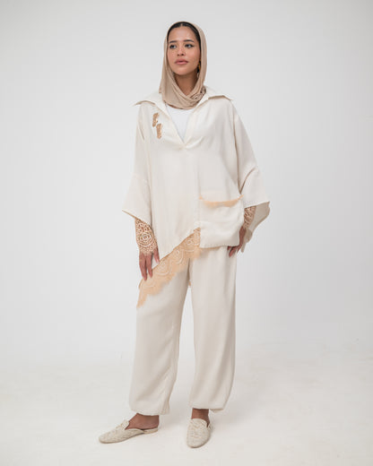 Camellia Set White-Rose Gold Lace