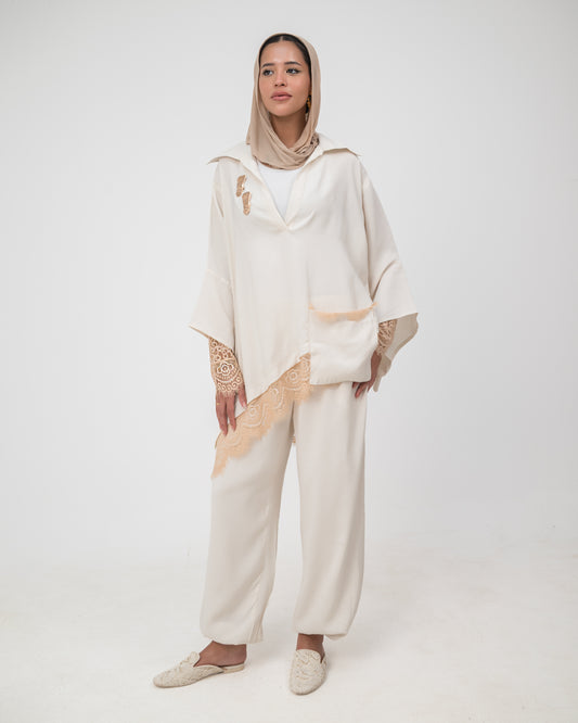 Camellia Set White-Rose Gold Lace