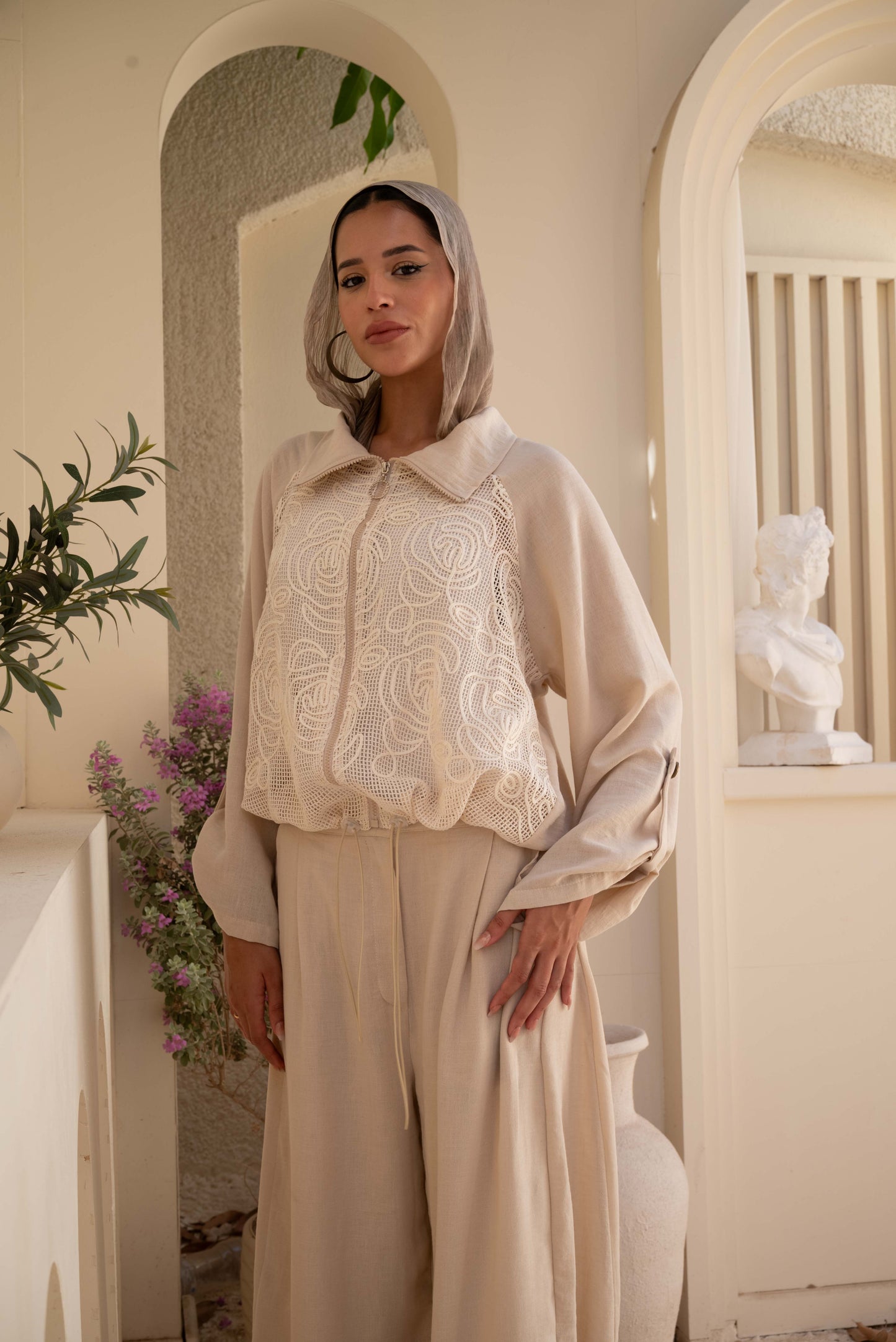 Floral Jacket - Beige