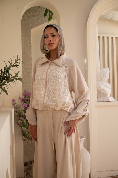 Floral Jacket - Beige