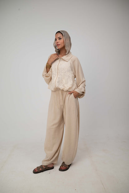 Floral Jacket - Beige