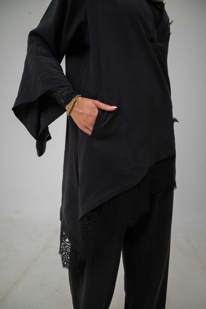 Camellia Set Black - Black Lace