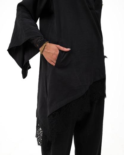 Camellia Blouse Black- Black Lace