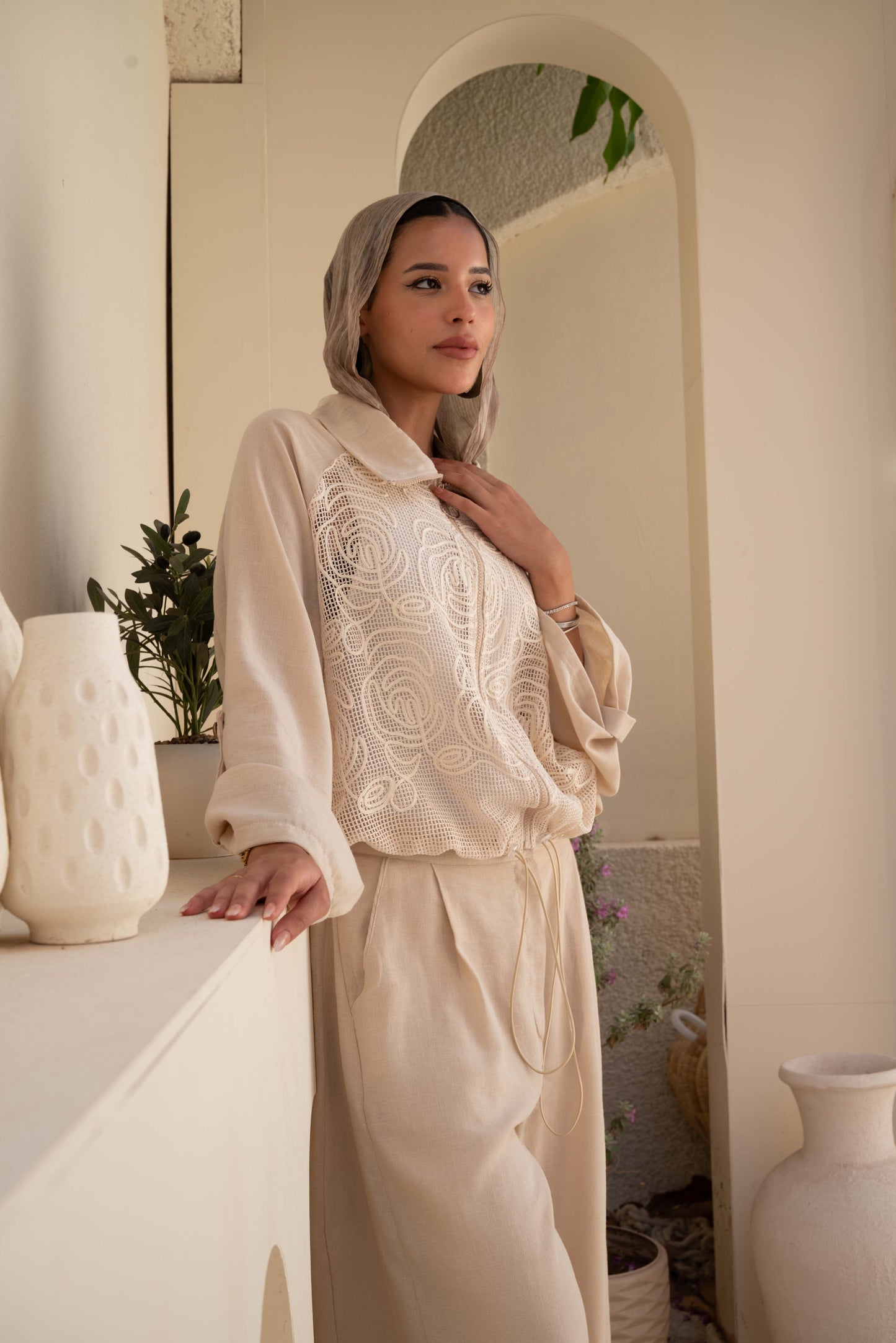Floral Jacket - Beige