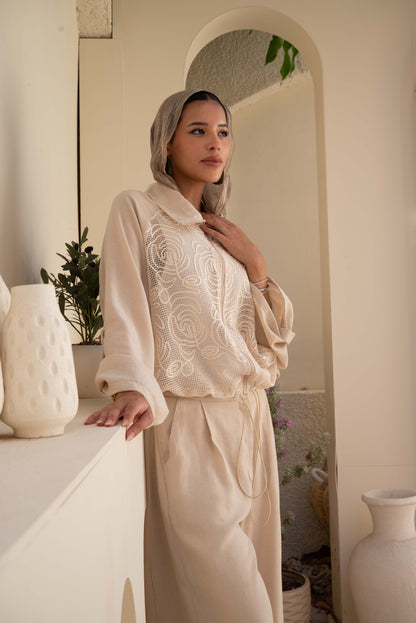 Floral Jacket - Beige
