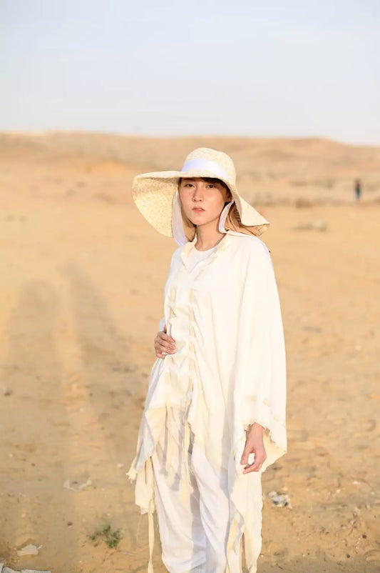 White Linen Poncho