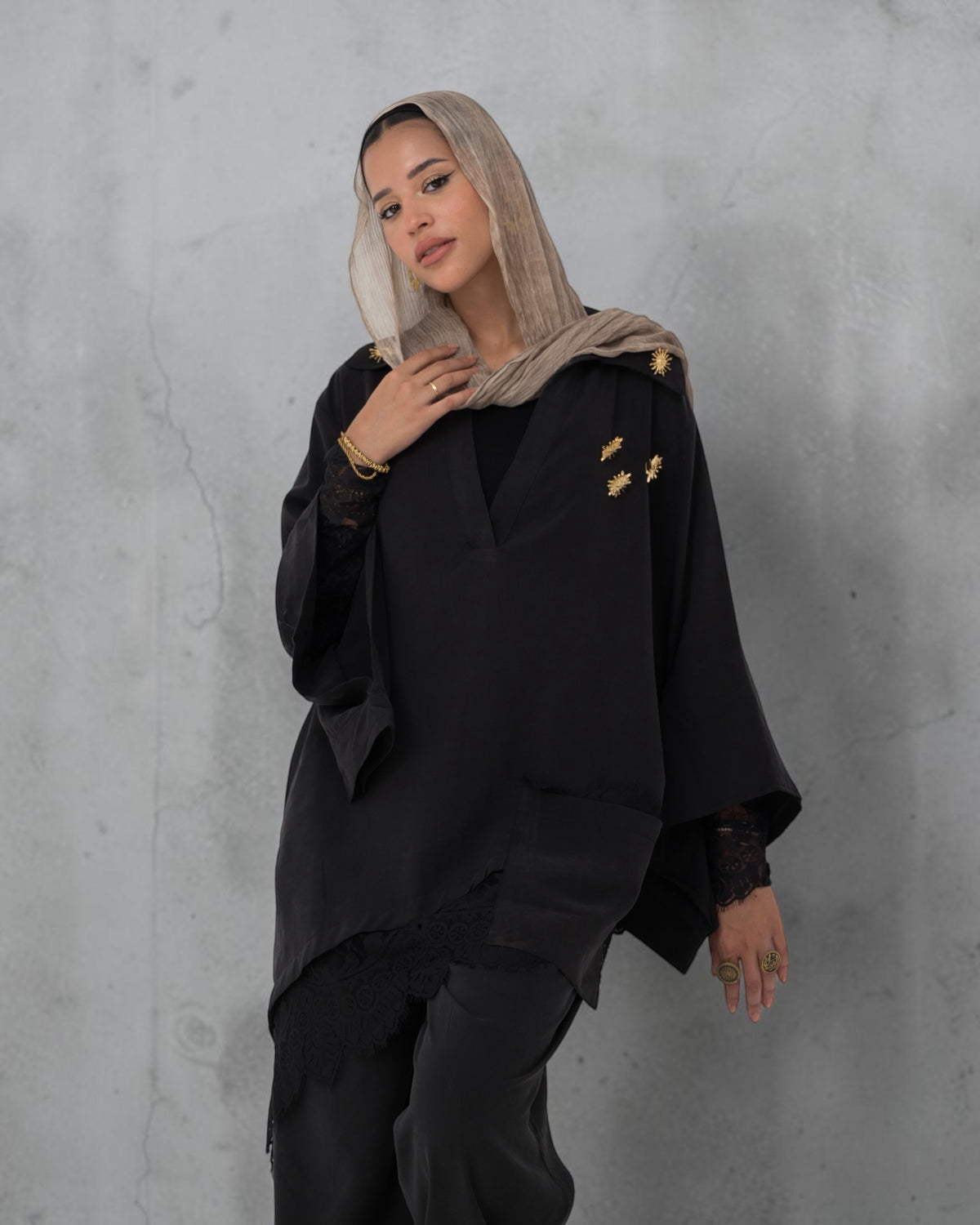 Camellia Blouse Black- Black Lace