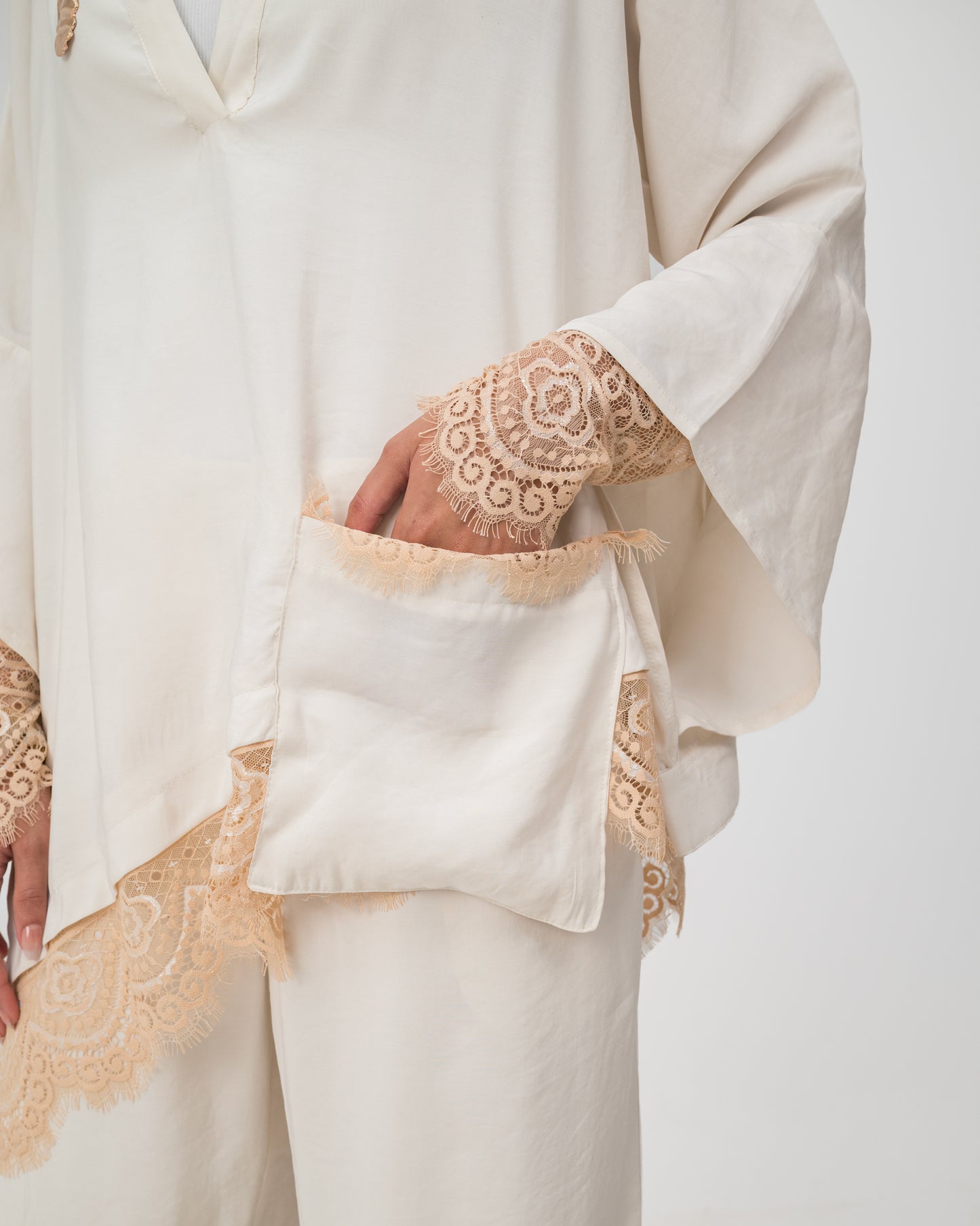 Camellia Blouse White - Rose Gold Lace