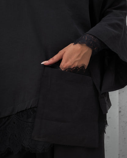 Camellia Blouse Black- Black Lace