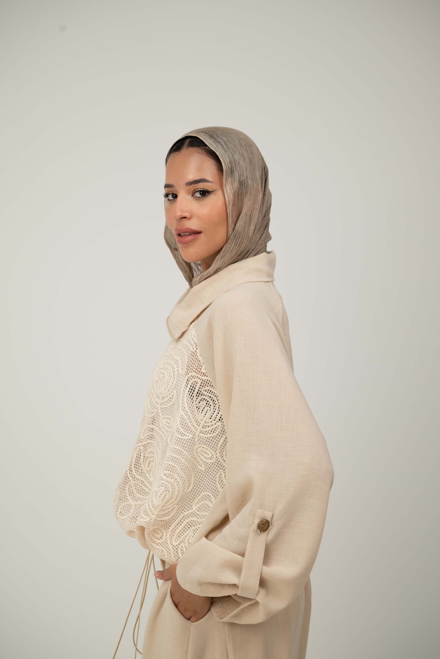Floral Jacket - Beige