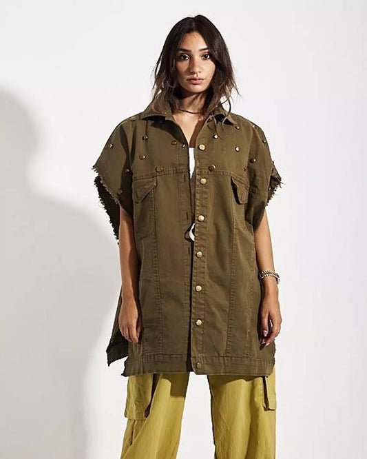 Button Embroidery Vest