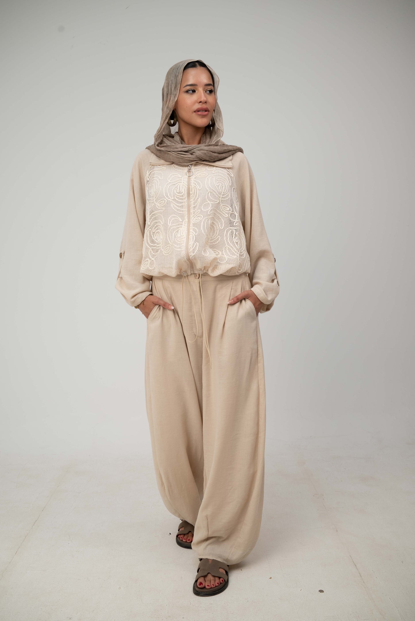 Floral Jacket - Beige