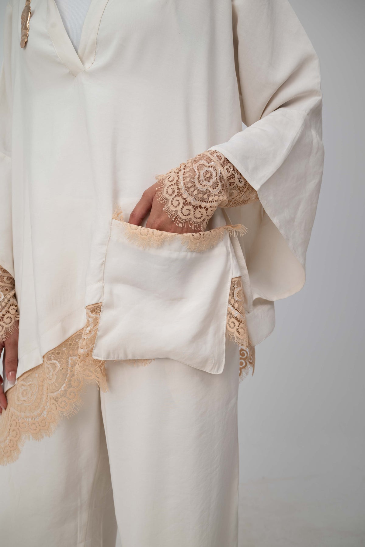 Camellia Blouse White - Rose Gold Lace