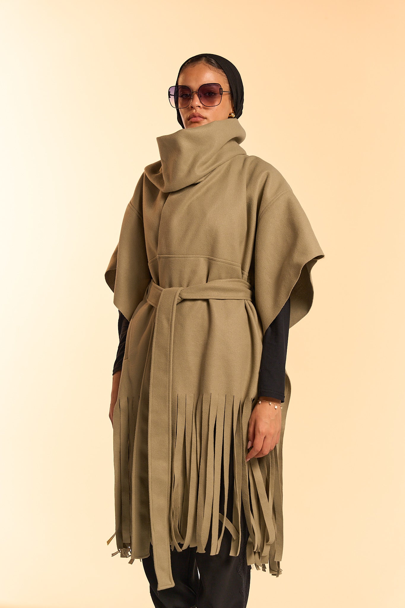 Fringe Cape - Mint Green