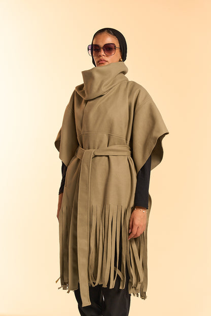 Fringe Cape - Mint Green
