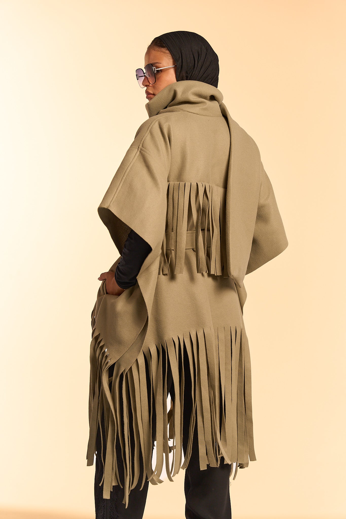 Fringe Cape - Mint Green