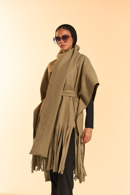 Fringe Cape - Mint Green