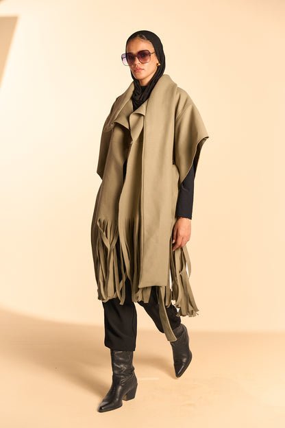 Fringe Cape - Mint Green
