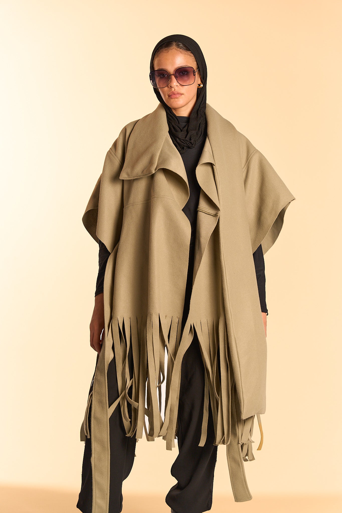 Fringe Cape - Mint Green