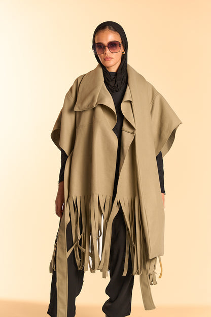 Fringe Cape - Mint Green