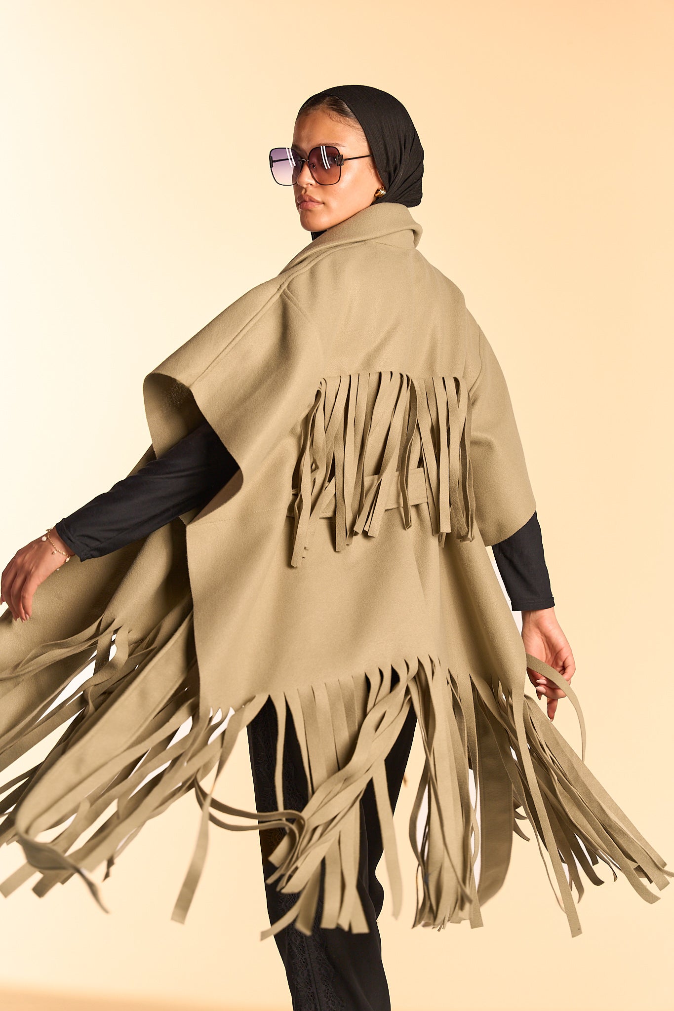 Fringe Cape - Mint Green