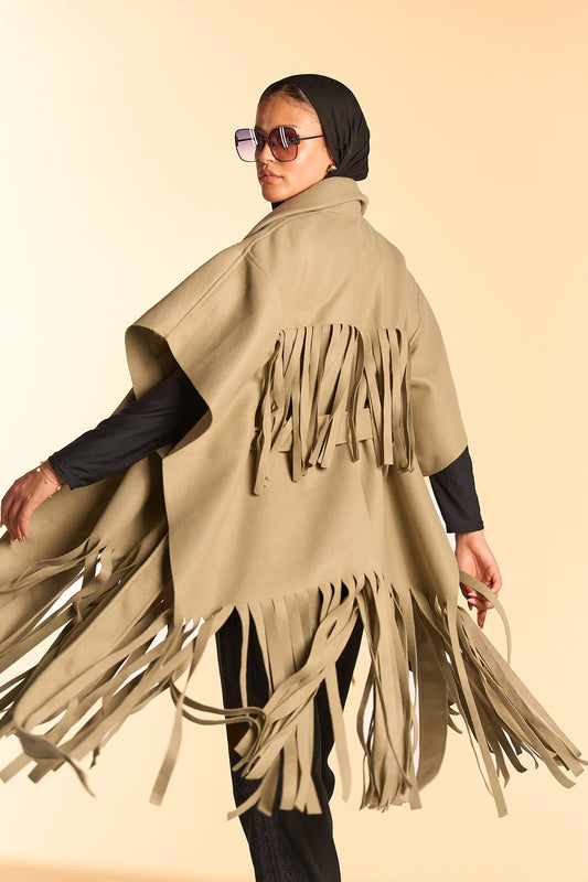 Fringe Cape - Mint Green