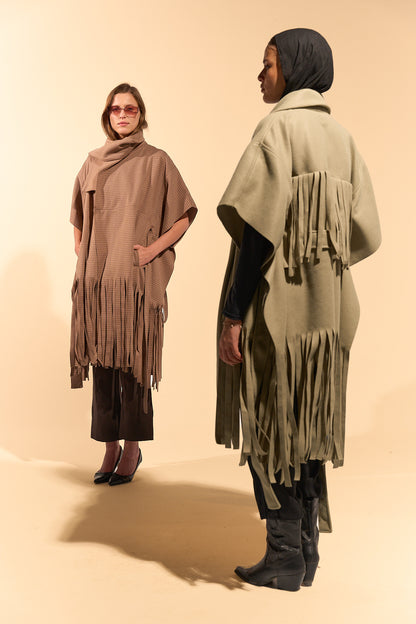 Fringe Cape - Brown