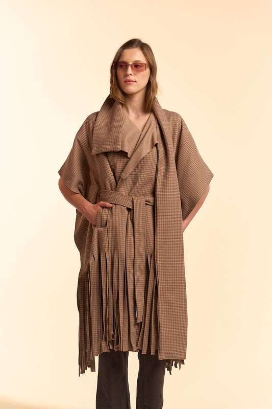 Fringe Cape - Brown