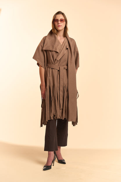 Fringe Cape - Brown
