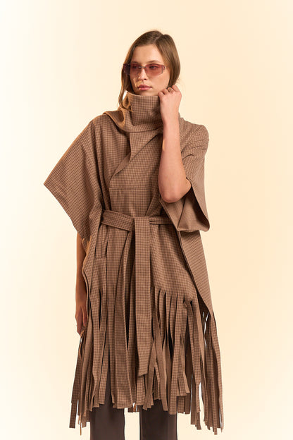 Fringe Cape - Brown